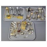 3x The Bid Contents Of Tray Of Vintage Flatware