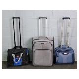 3x The Bid Assorted Rolling Luggage Pieces