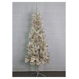 Retro Style Pre-lit Tinsel Metal Christmas Tree
