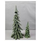 2pc Lot Heartland Holiday Christmas Trees