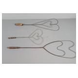 3x The Bid Antique Collectable Rug Beaters