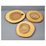 3x The Bid Wood Lazy Susan & Chargers