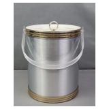 Vintage Stainless Ice Bucket With Tongs