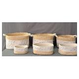 6 Pc Set Natural Woven Decorative Baskets