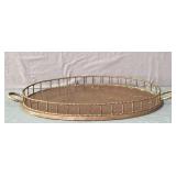 Heavy Solid Brass Oval Serving Tray
