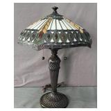 Beautiful Leaded Slag Glass Table Lamp