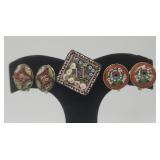 Antique Micro Mosaic Millefiori  Roma Daisy