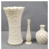 3 Pc Lot Assorted Lenox Vases