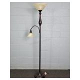 Dark Bronze Finish Metal 3 Way Torchiere Floorlamp