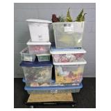 Lot Of Totes Full Craft & Faux Flowers