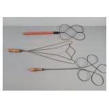 3x The Bid Antique Collectable Rug Beaters