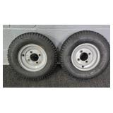 2x The Bid 8" 4 Lug Steel Rims W/ Tires