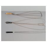3x The Bid Antique Collectable Rug Beaters