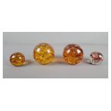 4x The Bid Assorted Glass Paperweights