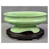 12" Oval Decorative Bowl On Wood Stand