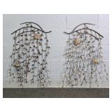 2x The Bid Metal Wall Art Birds & Vines
