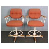 2x The Bid Mid Century Modern Swivel Barstools