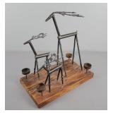 Metal Folk Art Deer Candelabra