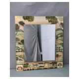 Hand Painted Wood Frame Wall Hung Mirror