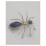 Spider Blue Stone Brooch Pin
