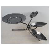 Tiered Serving Tray - Metal Base W/ Plastic Plates