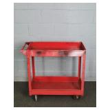 2 Shelf Rolling Shop Cart W/ Swivel Casters