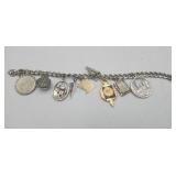 Sterling 7in Charm Bracelet Only 3 Charms
