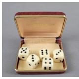 5 Pc Vintage Dice W/ Case