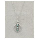 Sterling Silver 18in Turquoise Necklace Tw 2.2g