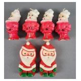 6 Pc Vintage Santa Candles