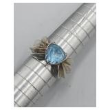 Sterling Silver Blue Stone Sz 6.5 Tw 5.0g
