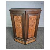 Vintage Hand Carved Oriental Motif Octagonal Table