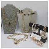 Vintage To Now Gold Tone Jewelry Lot Some Signed .