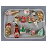 13x The Bid Germany Glass Ornaments