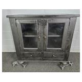 Broyhill Vintage Painted Wood Glass Door Cabinet