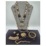 Vintage To Now Jewelry Lot Amber Color