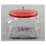 Vintage Lance Store Jar W/ Red Lid