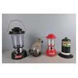 3x The Bid Coleman Lanterns And Propane Tank