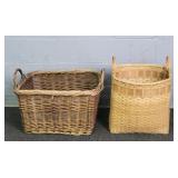 2x The Bid Large Handled Woven Baskets