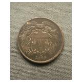 1864 Civil War 2 Cent Piece