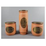 3 Pc Terra Cotta Kitchen Line Canisters