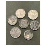 Lot Of 7 Coins From The German Third Reich - Nazi