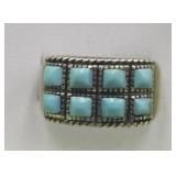 Sterling Silver Sz 8 Turquoise Ring Tw 5.9g