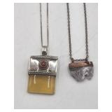 Sterling Silver Necklace & Raw Amethyst Crystal