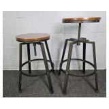 2x The Bid Cheyenne Metal Industrial Adj Ht Stools
