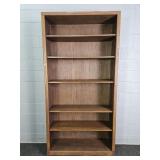 Solid Oak Bookcase W/ 5 Adjustable Shelves