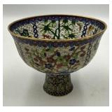 Ornate Chinese Plique-a-jour Enameled Bowl