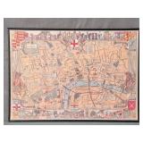 Pictoral Map Of London Framed Under Plastic