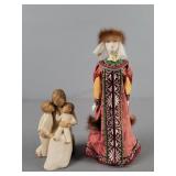 2x The Bid Willow Tree & Asian Figure