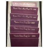 6x The Bid 1985-90 Us Mint Proof Coin Sets